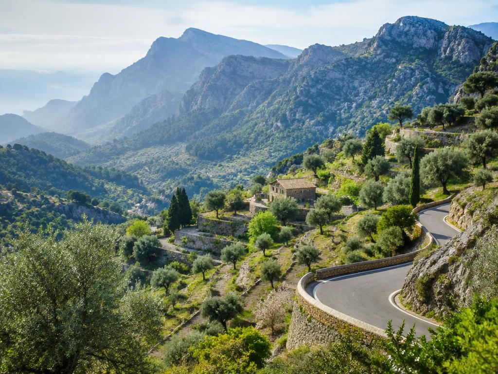 Serra de Tramuntana — hory, terasy a útesy nad mořem